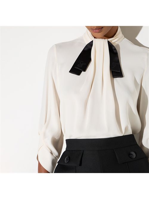 Blusa in georgette con cravattino ELISABETTA FRANCHI | CA17866E2/E84